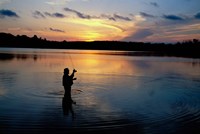 Fly Fisherman, Mauthe Lake, Kettle Moraine State Forest Fine Art Print