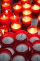 Votive candles in a Cathedral, Como Cathedral, Lombardy, Italy Fine Art Print