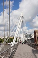Golden Jubilee Bridge, Thames River, London, England Fine Art Print