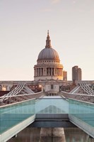 St. Paul's Cathedral, Millennium Bridge, London, England Fine Art Print