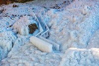 Frozen Staircase by Seljalandsfoss Waterfall, Iceland Fine Art Print