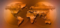 World Map Brown Fine Art Print