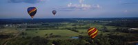 Hot air balloons floating in the sky, Illinois River, Tahlequah, Oklahoma, USA Fine Art Print