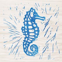 Sea Creature Seahorse Blue Framed Print