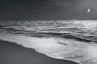 Moonrise Beach Black and White Fine Art Print