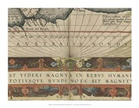 Antique World Map Grid VIII Fine Art Print