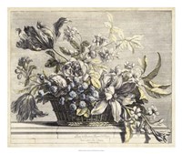 Vintage Basket of Flowers I Fine Art Print