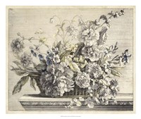 Vintage Basket of Flowers II Fine Art Print