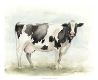 Watercolor Cow I Fine Art Print