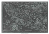 Map of Paris Grid III Framed Print