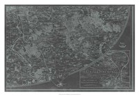 Map of Paris Grid IV Framed Print