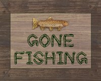 Gone Fishing Sign Fine Art Print