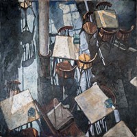 Shadows at the Zurich Cafe Fine Art Print