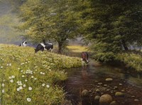 Cattle By The Stream Fine Art Print