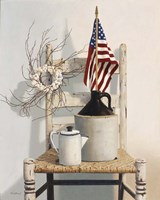 Chair With Jug And Flag Fine Art Print