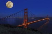 Golden Gate Bridge Full Moon Fine Art Print