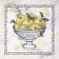 Green Apples In A Silver Bowl Fine Art Print