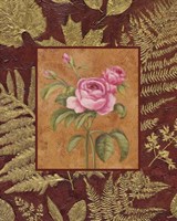 Pink Flowers With Leaf Border Framed Print