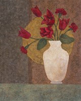 Red Tulips in a Vase Framed Print