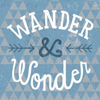 Mod Triangles Wander and Wonder Blue Framed Print