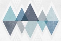 Mod Triangles II Blue Fine Art Print