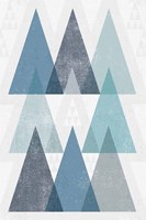 Mod Triangles IV Blue Framed Print