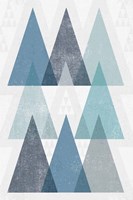 Mod Triangles IV Blue Fine Art Print