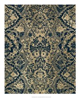 Baroque Tapestry in Aged Indigo I Framed Print