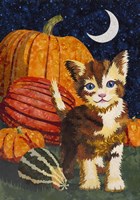 Calico Kitten & Pumpkins Fine Art Print