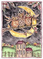Three Owl Halloween Fine Art Print