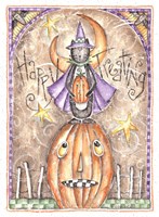 Cat on Pumpkin Fine Art Print