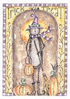 Trick or Treat Cat Witch Fine Art Print