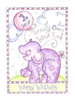First Birthday Elephant Fine Art Print