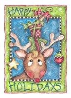 Happy Holidays Reindeer Fine Art Print