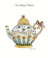 Bee Happy Teapot Fine Art Print
