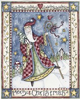 Folk Santa - Merry Christmas Fine Art Print