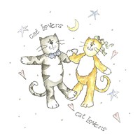 Cat Lovers 2 Color Fine Art Print