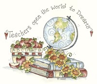 Globe And Books Fine Art Print