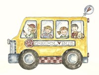 School Bus With Balloon Fine Art Print