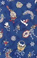 Festive Pattern On Blue Fine Art Print