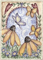 Garden Flowers & Butterflies Fine Art Print