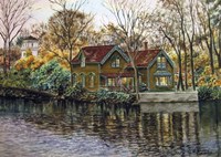 Northville Victorian By Lake Fine Art Print