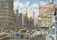 Detroit Looking North On Woodward Fine Art Print