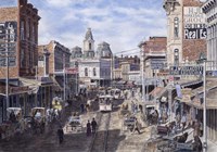 Rush Hour, Los Angeles, Spring St. Looking North Fine Art Print