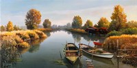 Sul Fiume Boats Fine Art Print