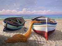 Barche sulla Spiaggia Fine Art Print