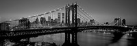 Manhattan Bridge and Skyline BW Fine Art Print