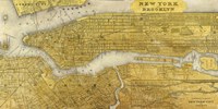 Gilded Map of NYC Fine Art Print