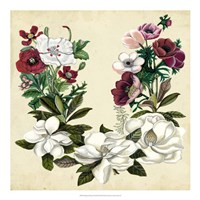 Magnolia & Poppy Wreath II Fine Art Print