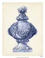 Palace Urns in Indigo I Fine Art Print